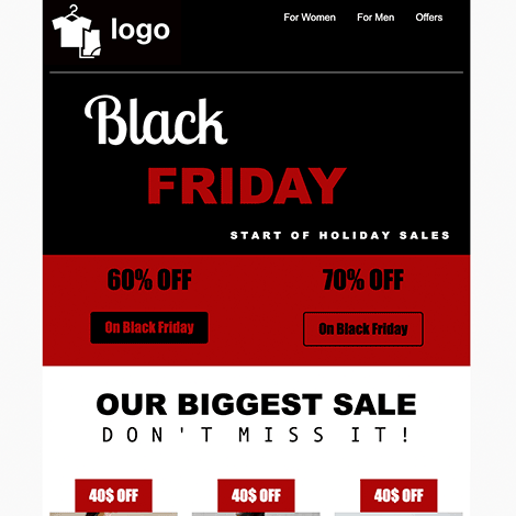 Black Friday Sale Simple Red and Black